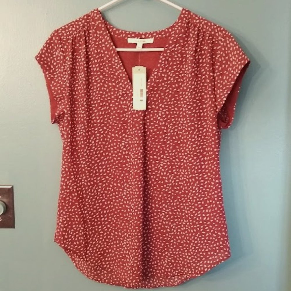 FUN2FUN Lillian V Neck Blouse Small